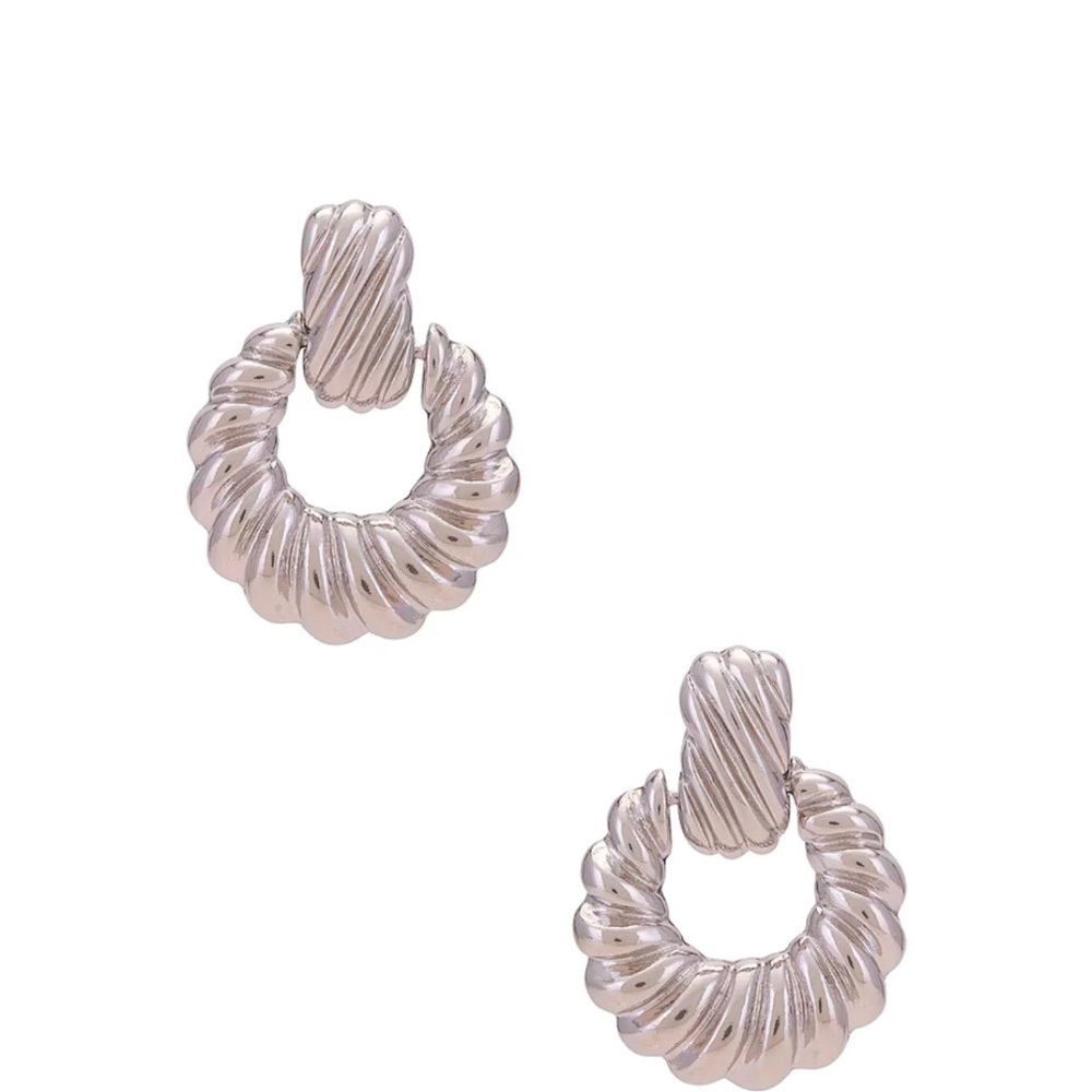 Silver 8 other reasons rya Twisted Hoop Drop Earrings